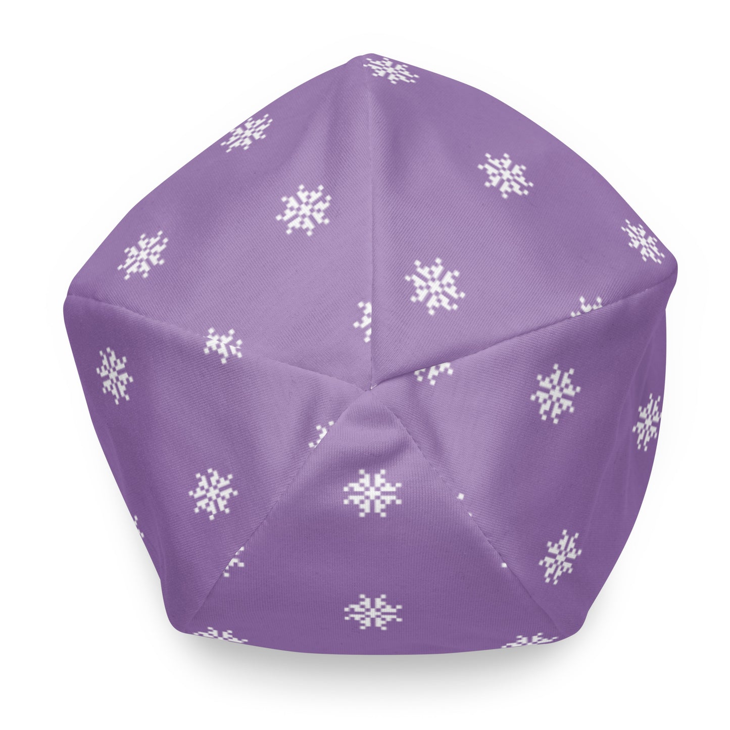 Lavender Snowflake Angel Heart Beanie