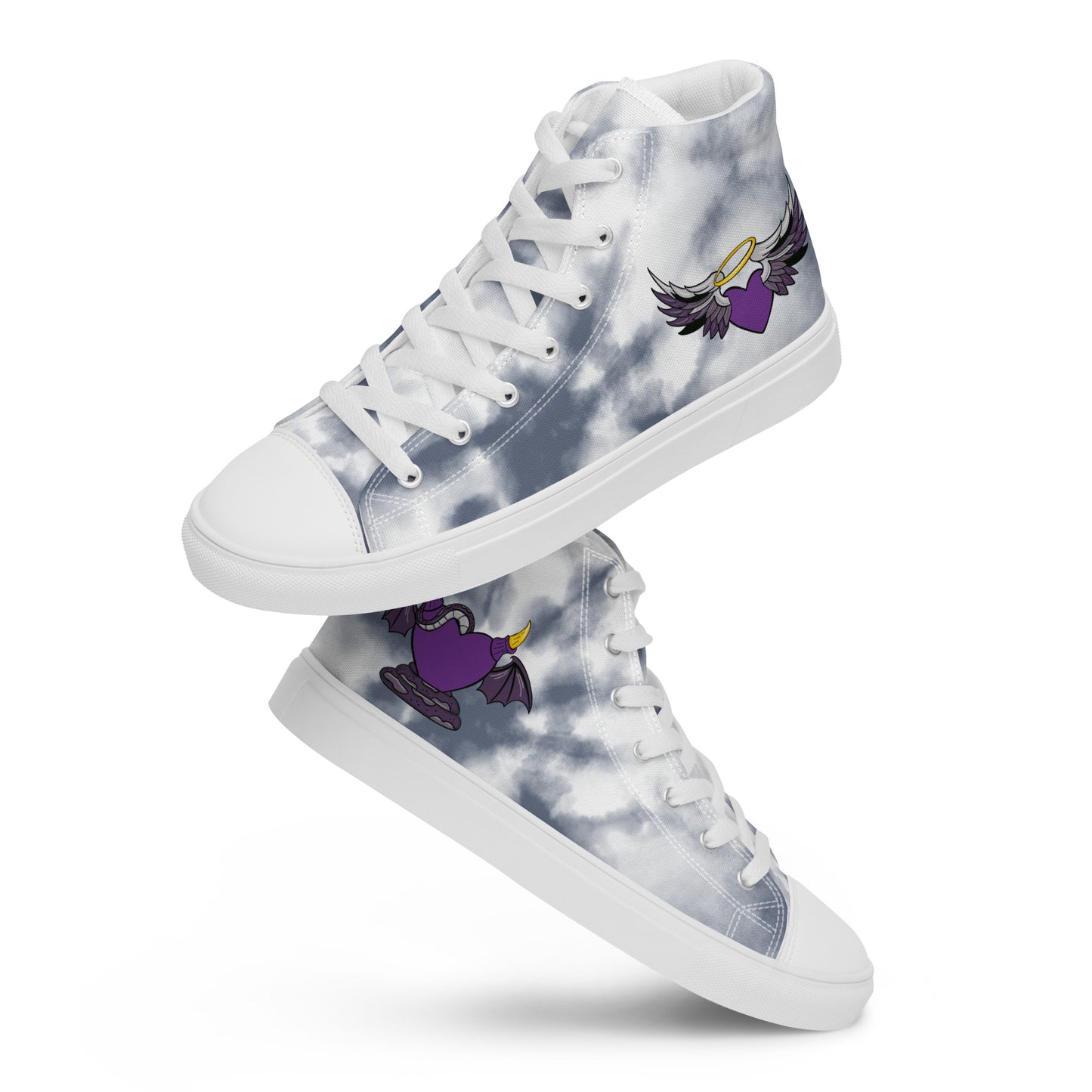 Tie-dye Halos and Horns Canvas Sneakers